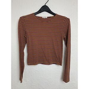 Heart And Hips Affordable Luxury Multi Color Stripe Long Sleeve Shirt Size M